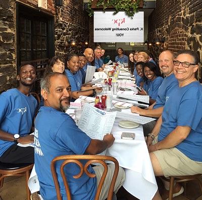 Kizzy Parks and her team at a reception dinner